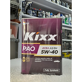 Dầu Nhớt Cao Cấp KIXX PAO A3/B4 5W-40 Fully 4 Lít - Chuyên Dụng Cho Máy Xăng