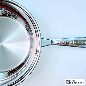 Mua Chảo Thép 3 Đáy inox304 Chuyên Nghiệp  20-24cm  Đáy từ  phù hợp mọi loại bếp  tiêu chuẩn Châu Âu