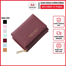 Hình ảnh Ví Nữ Mini Cầm Tay PERFECT FOR YOU Đựng Tiền Gập 3 Nhỏ Gọn Nhiều Ngăn Tiện Dụng Da Xước Cực Đẹp PFY04 - Micocah Mall