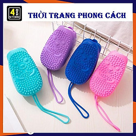 Bông Tắm Tạo Bọt 2 Mặt Siêu Mềm Hình Chuột - Bông Tắm Chuột Silicon Cọ Lưng Kháng Khuẩn Tẩy Tế Bào Chết Siêu Dễ Chịu