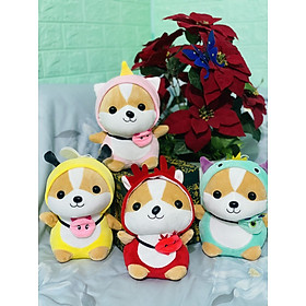 Gấu Bông Chó Shiba cosplay dễ thương nhồi bông 25cm