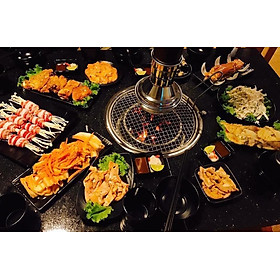 Bếp nướng than hoa cho nhà hàng, bếp nướng không khói hút trên BBQ Hàn Quốc