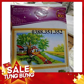 Mua Tranh thêu chữ thập Quê Hương Yên Bình LV3049 84x57cm