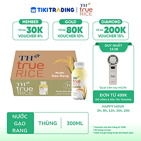 Thùng 24 Chai Nước Gạo Rang TH True RICE (300ml/chai)