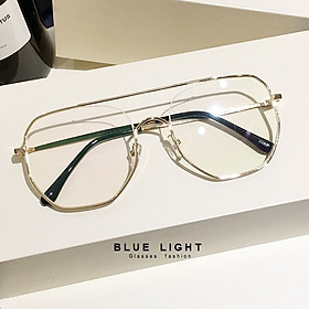 Kính Giả Cận, Gọng Kính Cận Nam Nữ Mắt Vuống To Gọng Vàng Không Độ Hàn Quốc - BLUE LIGHT SHOP