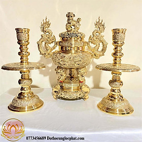 Mua Bộ Tam Sự Đỉnh Tròn Bằng Đồng Cao 43cm (Số 2)