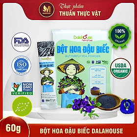 Bột Hoa Đậu Biếc Hữu Cơ Nguyên Chất Sấy Lạnh Dalahouse - Cải Thiện Sức Khỏe Tim Mạch, Hỗ Trợ Kiểm Soát Đường Huyết, Chống Lão Hóa, An Thần Ngủ Ngon, Tăng Sức Mạnh Não Bộ, Thanh Lọc Gan, Ngăn Ngừa Ung Thư, Chống Viêm Kháng Khuẩn, Sáng Mắt, Giảm Đau, Hạ Sốt