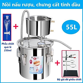 Mua Bộ nồi nấu rươu đa năng INOX 55L (tặng máy bơm mini) nồi chưng cất tinh dầu