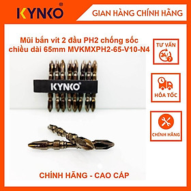 Mũi bắn vít 2 đầu PH2 chống sốc chiều dài 65mm CÓ VÀ KHÔNG CÓ NAM CHÂM KYNKO CHÍNH HÃNG