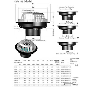Mua Bầu thoát nước mưa  thoát nước mái bằng Gang + inox sus304 có vành chắn rác