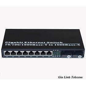 Bộ chuyển đổi quang điện 2 quang 8 LAN - Converter quang 1Gbps