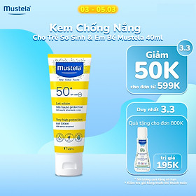 Kem Chống Nắng Cho Trẻ Sơ Sinh Và Em Bé Mustela Spf 50+ (40ml)