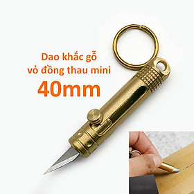 Mua Dao khắc gỗ trổ giấy vỏ đồng thau mini 40mm treo móc khóa