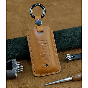 Bao da dạng dẹp chìa khóa xe máy SH 2024,SH 2021,Vision 2021,Vision 2022,Air Blade 2023 2 nút bấm da bò thật - hàng chính hãng