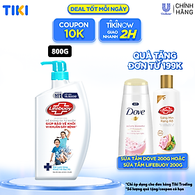 Sữa Tắm Lifebuoy Sạch Khuẩn Bảo Vệ Khỏi 99.9% Vi Khuẩn Gây Bệnh Tạo Cảm Giác Mát Lạnh Sảng Khoái Trên Da Chai 800G