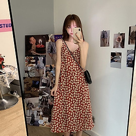 Đầm Hoa Hai Dây Thời Trang Nữ Tính
