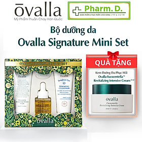 [TẶNG KEM DƯỠNG] Bộ Sản Phẩm Dưỡng Da Cao Cấp Ovalla Signature Mini Set Làm Sạch Sâu Tăng Độ Đàn Hồi Phục Hồi Da