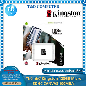 Mua Thẻ nhớ Kingston 128GB Micro SDHC CANVAS 100MB/s - Hàng chính hãng FPT phân phối