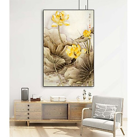 Mua Tranh canvas Trang Trí Hoa Sen Vàng treo tường