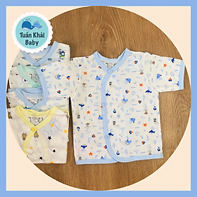 Hình ảnh Set 5 áo sơ sinh cotton Tay Ngắn cài Xéo Họa Tiết JOU-Tomtom Baby cho bé trai, bé gái