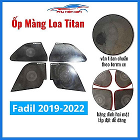 Bộ ốp màng loa vân Titan cho xe Fadil 2019-2020-2021-2022 chống xước trang trí nội thất ô tô
