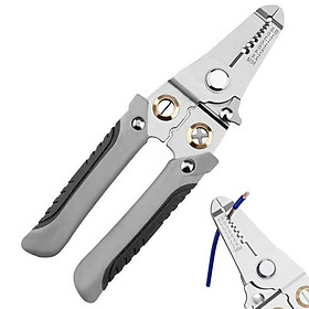Mua Kìm tuốt dây đa năng Nhật Bản kèm kìm bấm cos thép trắng không rỉ chuyên dụng cho thợ điện dân dụng