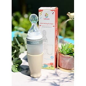 Bình muỗng ăn dặm Loluli nhựa PP và silicon cho bé ăn dặm uống sữa - 100ml