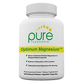 Optimum Magnesium - 240"Delayed Release" Vcaps | 250mg Elemental (Traacs Magnesium Lysyl Glycinate Chelate, Di-Magnesium Malate) of 830mg Di-Magnesium Malate | Formulated for Enhanced Absorption