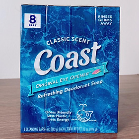 Xà phòng Coast Classic Scent Refreshing Deodorant Soap lốc 8 x113g - Nhập khẩu Mỹ - Mỹ phẩm Cosmeti