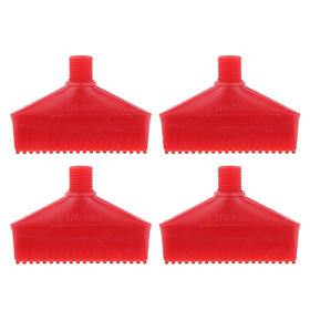 Set of 4 ABS Plastic 1/4 Air Knife Blowing Wind Jet Washer Nozzles Red 70mm