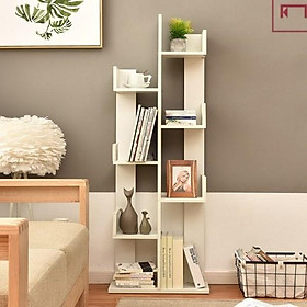 Kệ sách gỗ xương rồng, kệ sách hình cây gỗ MDF cao cấp, chống mối mọt, đựng sách 8 ngăn 50x20x120 ND25