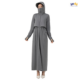 Áo chống nắng nữ YODY dáng dài xẻ tà, phối lưới thoáng khí, chất vải chống tia UV ACN6010