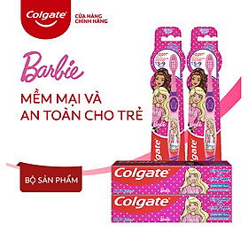 Bộ 2 kem đánh răng 40g và bàn chải Colgate cho trẻ em Barbie