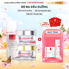 COMBO dưỡng da chuyên sâu kem dưỡng ban đêm 30g + kem dưỡng ban ngày 5 in 1 30g + Serum dưỡng trắng 30ml cho tác dụng nhanh mạnh, toàn diện
