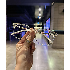 Kính Mắt vuông trong suốt gọng kẻ