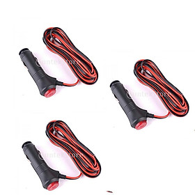 3 pieces 1.5m Length 12V 24V Car Cigarette Lighter Power Supply Cord Connector With Switch