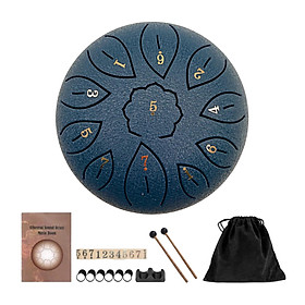 11 Tone Steel Tongue Drum w/ Storage Bag Gift Present for Boys Girls black