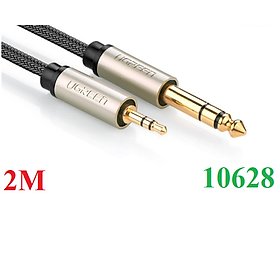 Mua Cáp 3.5mm TRS ra 6.35mm TS Stereo Pro Audio mạ vàng 24K 2M màu xám đen  Ugreen 127AT10628AV Hàng chính hãng