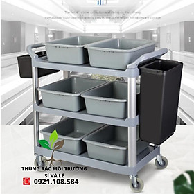 Mua XE ĐẨY PHỤC VỤ BÀN ĂN NHÀ HÀNG - XE DỌN DẸP BÀN ĂN NHỰA CAO CẤP (KHÔNG XÔ)