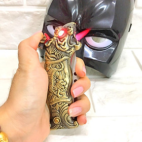 Mua Hột quẹt bật lửa khè dao tự vệ hình đầu hổ kim loại có đèn led size 19cm - xài gas