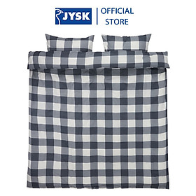Mua Bộ vỏ chăn gối đôi cotton | JYSK Scotti | xám/trắng | R200xD220cm/R50xD70cm
