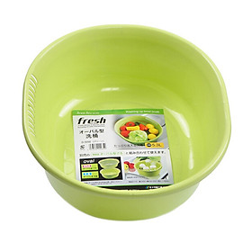 Mua Bộ Thau Rổ Nhựa Làm Bếp Tiện Dụng: Thau Xanh 5 3L + Rổ Trắng 3 6L - Nội Địa Nhật Bản