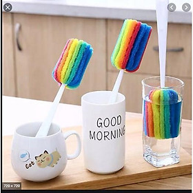 Mua Cây cọ mút Cây rửa ly đầu mút  bọt biển 7 MÀU  dụng cụ cọ rửa đáy ly  vệ sinh cốc  tách  chén  chai  lọ  làm sạch bình