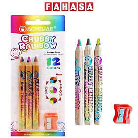 Vỉ 3 Bút Chì Màu 4 Trong 1 - 12 Màu Kèm Chuốt - Acmeliae 43069