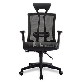 Mua Ghế làm việc Quản lý Trưởng phòng màu đen CM4252-M Nội thất Capta Lưng lưới nhập khẩu nệm ngồi vải tay nhựa chữ T chân nhựa xoay màu đen hcm