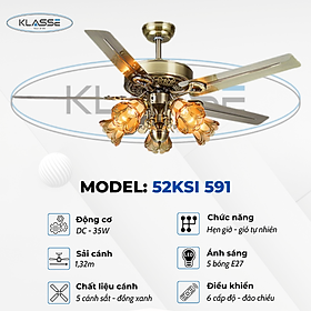 Mua Quạt trần chùm đèn Klasse 52KSI 591 Hàng chính hãng