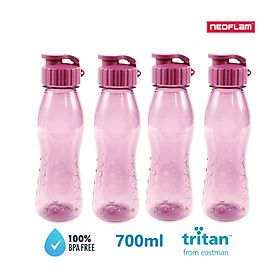 [Hàng chính hãng] Combo 4 bình đựng nước 700ml bằng nhựa Tritan - Fliptop Neoflam, 100% BPA Free, dùng được nước sôi