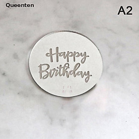 Mua Queenten 10pcs Happy Birthday Cupcake Topper Acrylic Rose Gold Circle Cake Topper QT