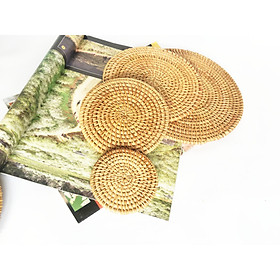Mua Tấm lót bàn lót chén dĩa Lót ly mây guột tự nhiên KT 16cm decor chụp ảnh  trang trí phụ kiện bàn ăn (1c)