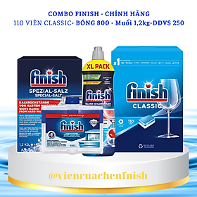 COMBO FINISH: VRB Classic 110 viên + Bóng 750ml + Muối 1,2kg + Dung dịch vệ sinh